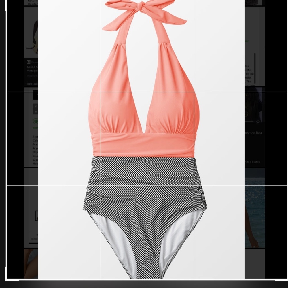 Keeping you accompanied CUPSHE pink stripe and black swimsuit Size Medium NWT - Picture 1 of 7